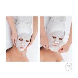 WHITE SMOOTH COTTON BLEND NON-WOVEN FABRIC FACE AND NECK MASK / ITALY